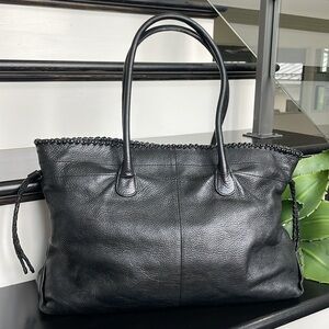 Banana Republic, genuine, leather shoulder, tote, handbag, purse, travel